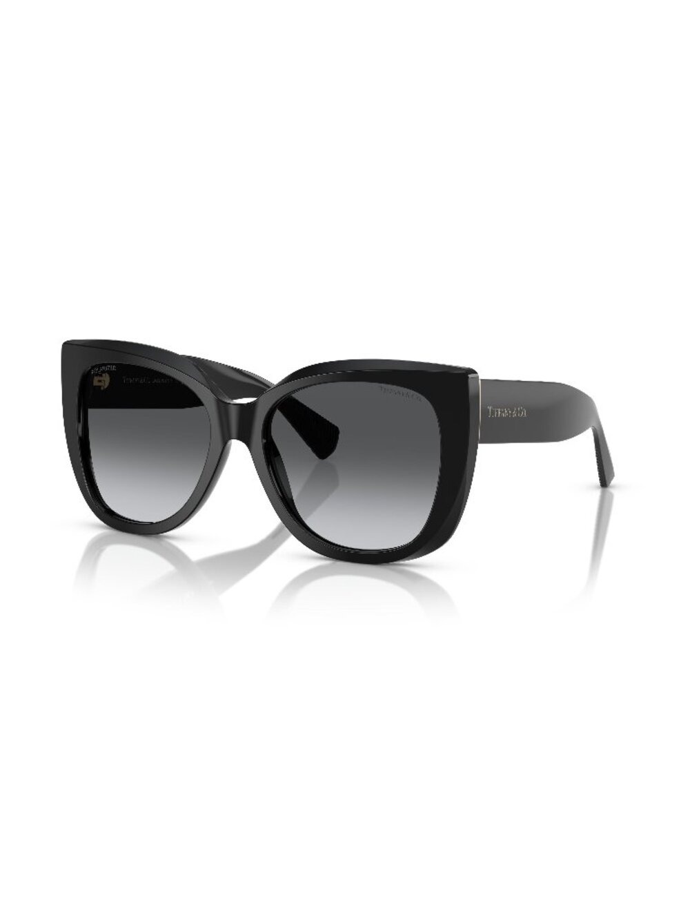 New Tiffany Women's Sunglasses Black Square Grey Lens Acetate Frame TF4229 55